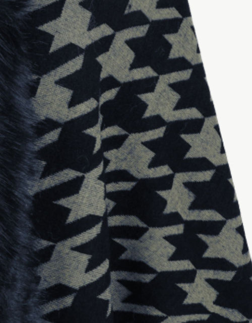 Load image into Gallery viewer, Houndstooth Fringe Hem Poncho
