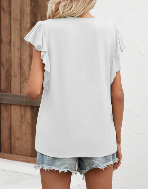 Load image into Gallery viewer, Notched Cap Sleeve T-Shirt
