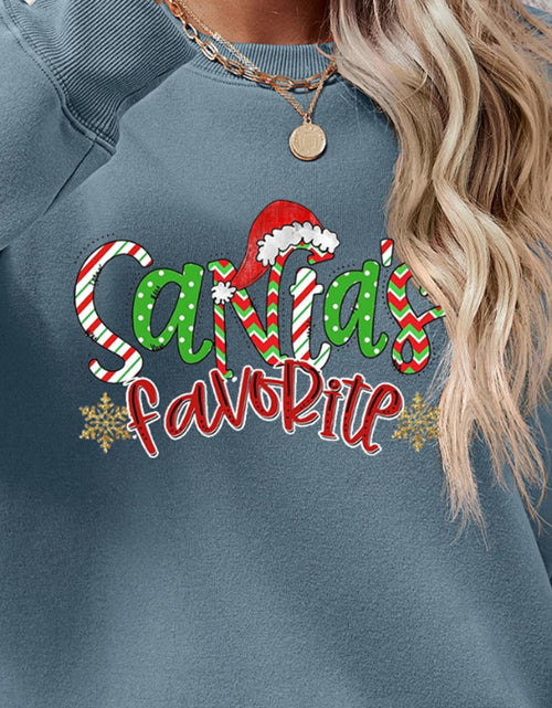 Load image into Gallery viewer, Letter Graphic Round Neck Long Sleeve Sweatshirt
