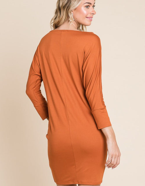 Load image into Gallery viewer, Culture Code Full Size Dolman Sleeve Mini Dress
