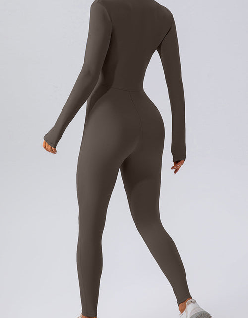 Load image into Gallery viewer, Half Zip Mock Neck Active Jumpsuit
