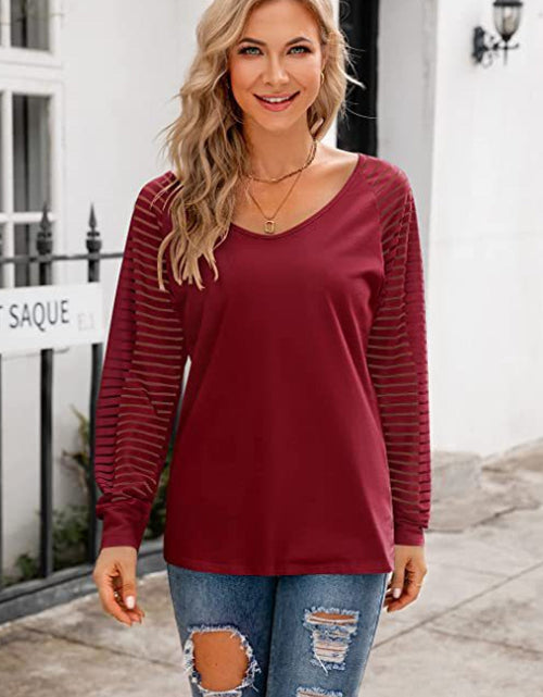 Load image into Gallery viewer, V-Neck Long Raglan Sleeve Top
