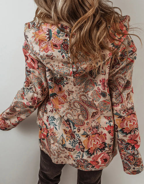 Load image into Gallery viewer, Printed Long Sleeve Hooded Jacket
