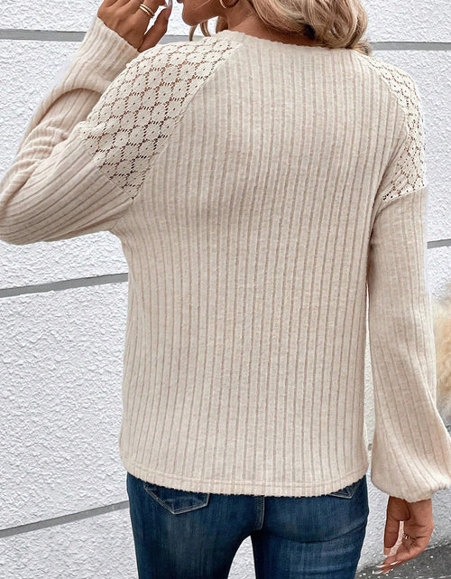 Load image into Gallery viewer, Ribbed Decorative Button Round Neck T-Shirt
