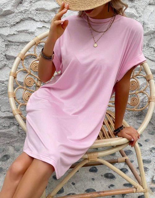 Load image into Gallery viewer, Round Neck Short Sleeve Mini Dress
