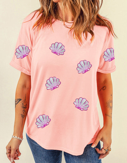 Load image into Gallery viewer, Shell Round Neck Short Sleeve T-Shirt
