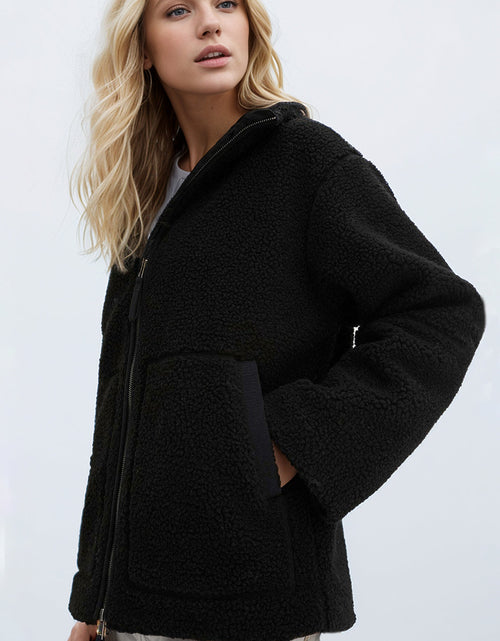 Load image into Gallery viewer, Turtleneck Zip Up Long Sleeve Plush Jacket
