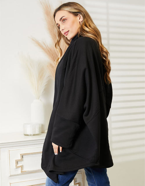 Load image into Gallery viewer, HEYSON Full Size Open Front Cardigan with Scarf Design
