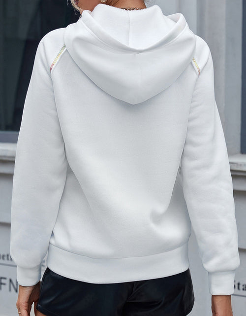 Load image into Gallery viewer, Ivy Lane Contrast Stitching Drawstring Raglan Sleeve Hoodie

