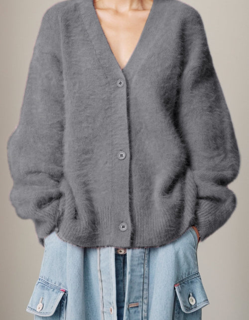 Load image into Gallery viewer, Button Up Dropped Shoulder Cardigan
