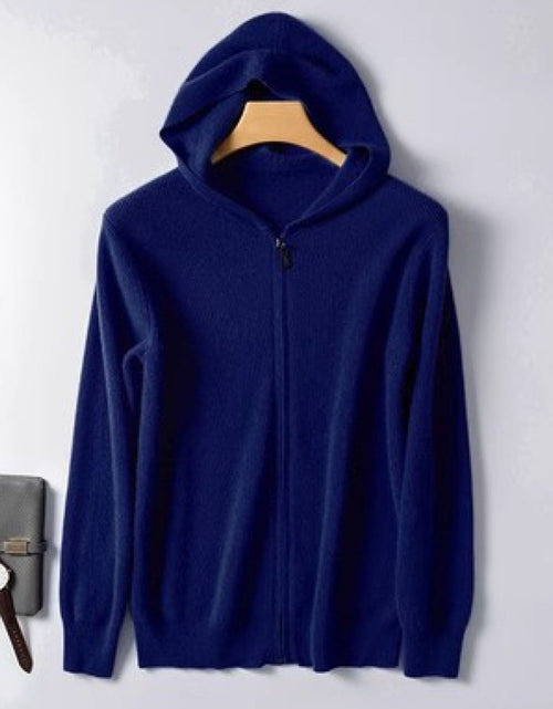 Load image into Gallery viewer, Men's Plus Size Zip Up Long Sleeve Hooded Cardigan
