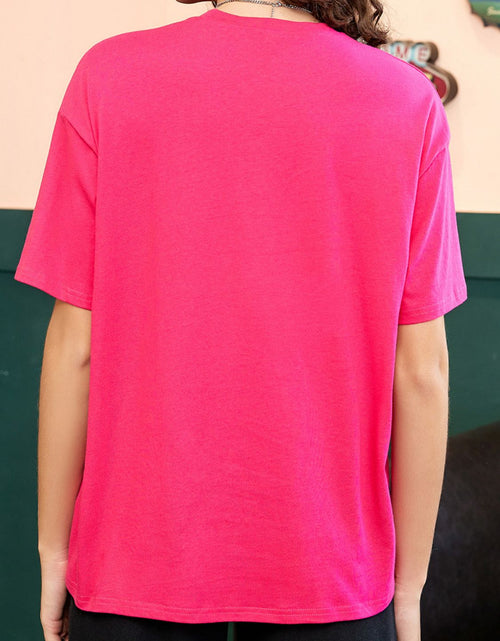 Load image into Gallery viewer, Letter Graphic Round Neck Half Sleeve T-Shirt

