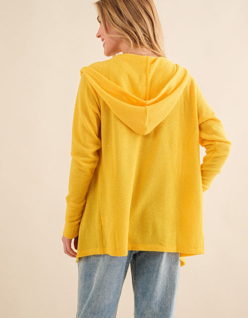 Load image into Gallery viewer, And The Why Full Size Thermal Hooded Open Front Cardigan with Pockets

