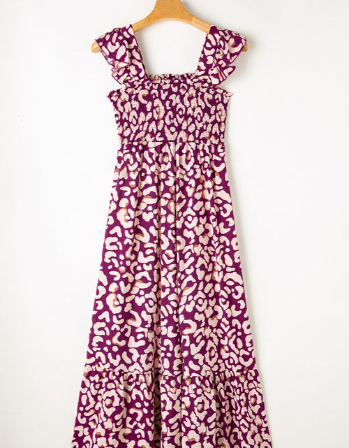 Load image into Gallery viewer, Ruffled Printed Wide Strap Dress
