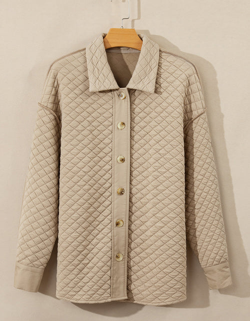 Load image into Gallery viewer, Exposed Seam Collared Neck Button Up Shacket
