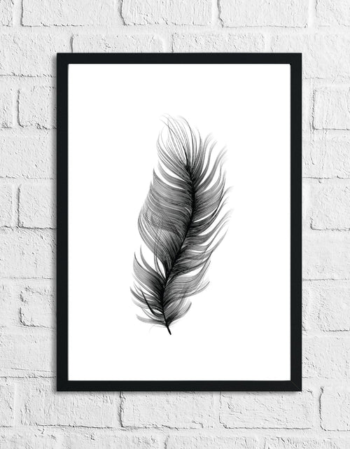 Load image into Gallery viewer, Feather Black Elegant Bedroom Simple Decor Print by WinsterCreations™ Official Store
