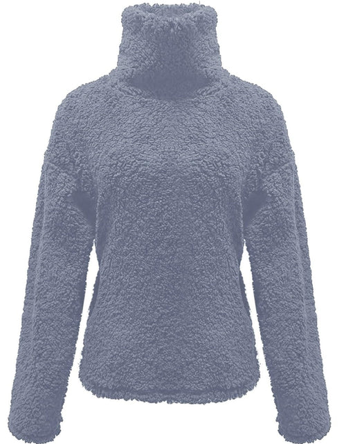 Load image into Gallery viewer, Fuzzy Turtleneck Long Sleeve Sweatshirt

