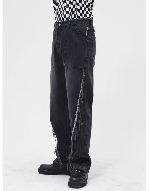 Load image into Gallery viewer, Raw Hem Jeans with Pockets
