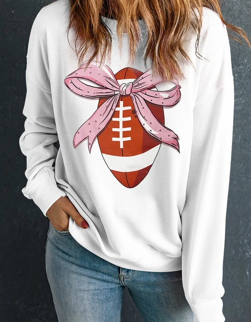 Load image into Gallery viewer, Football Round Neck Long Sleeve Sweatshirt
