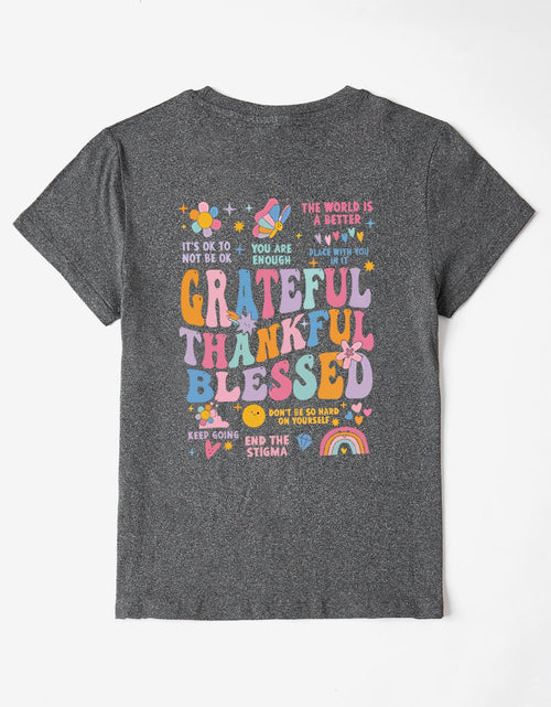 Load image into Gallery viewer, Letter Graphic Round Neck Short Sleeve T-Shirt
