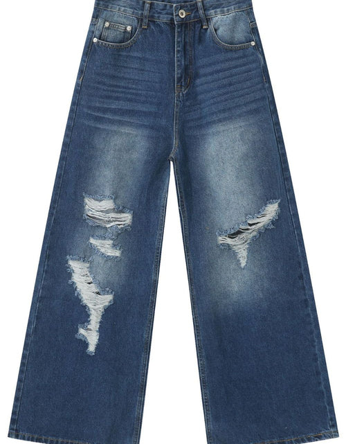 Load image into Gallery viewer, Men's Distressed Wide Leg Jeans
