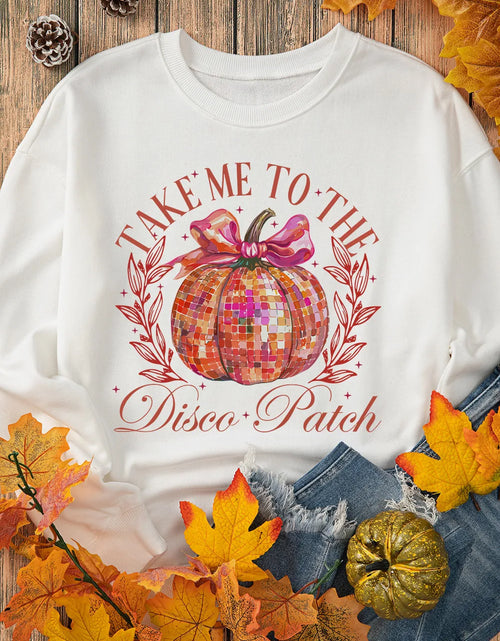 Load image into Gallery viewer, Graphic Round Neck Long Sleeve Sweatshirt
