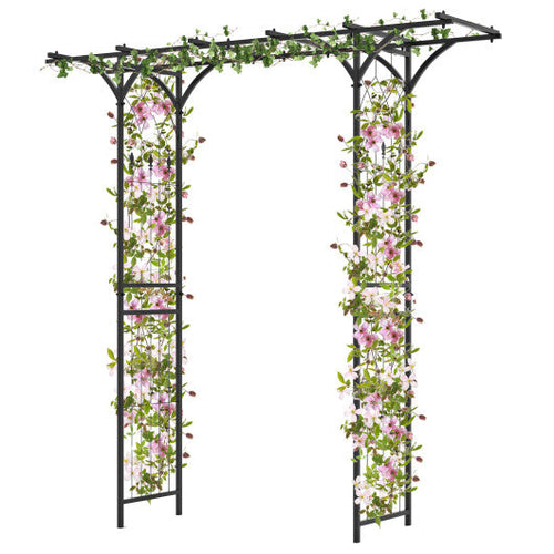 Load image into Gallery viewer, 6.8 Feet Garden Arbor with Trellises for Climbing Plant Vine Rose

