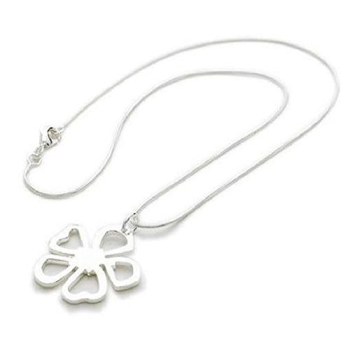 Load image into Gallery viewer, 925 Sterling Silver Plated Flower 'Silver Fleur' Pendant Necklace by Liberty Charms USA
