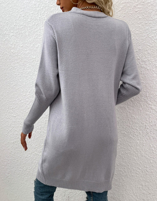 Load image into Gallery viewer, Open Front Long Sleeve Cardigan with Pockets
