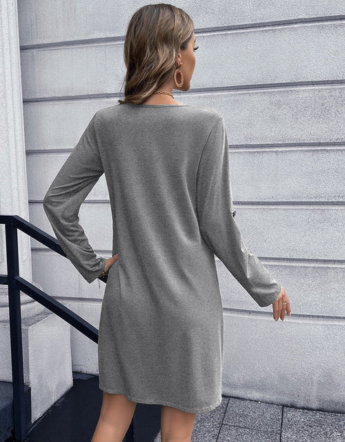 Load image into Gallery viewer, Ivy Lane Button Down V-Neck Mini Dress
