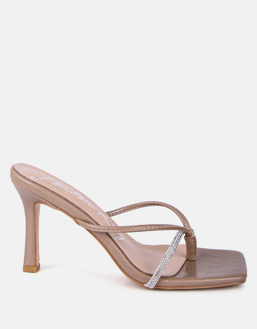 Load image into Gallery viewer, fetish croc rhinestone strap sandals by London Rag
