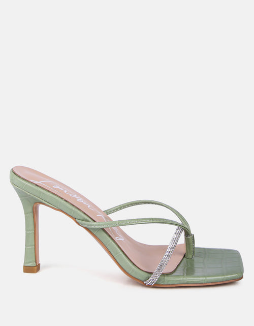 Load image into Gallery viewer, fetish croc rhinestone strap sandals by London Rag
