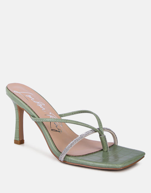 Load image into Gallery viewer, fetish croc rhinestone strap sandals by London Rag

