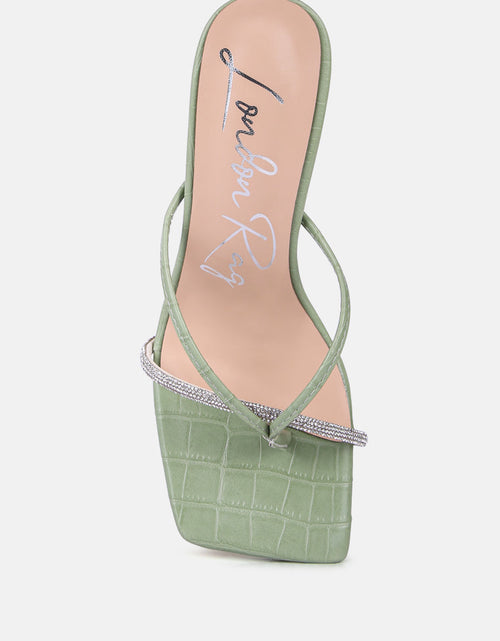 Load image into Gallery viewer, fetish croc rhinestone strap sandals by London Rag
