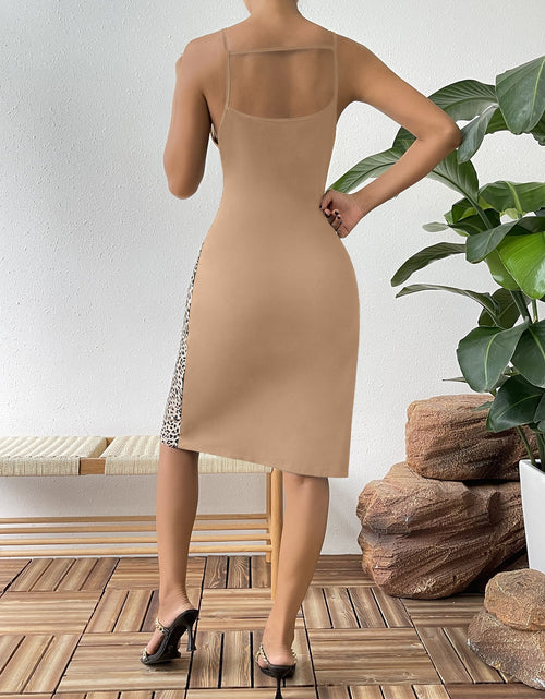 Load image into Gallery viewer, Ivy Lane Leopard Color Block Cutout Sleeveless Knee-Length Dress
