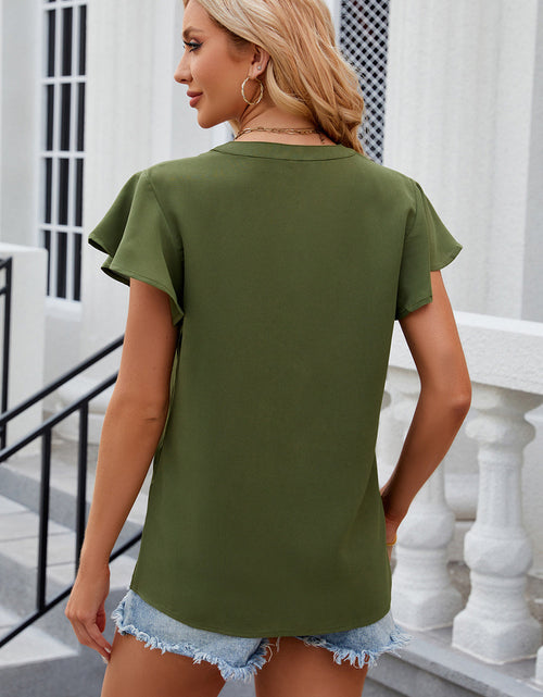 Load image into Gallery viewer, Notched Cap Sleeve T-Shirt
