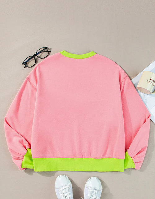 Load image into Gallery viewer, Letter Graphic Round Neck Long Sleeve Sweatshirt
