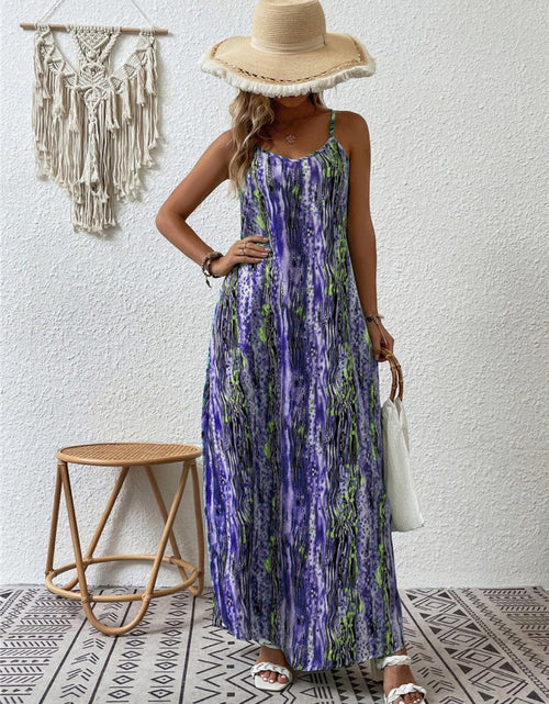 Load image into Gallery viewer, Full Size Printed Scoop Neck Maxi Cami Dress
