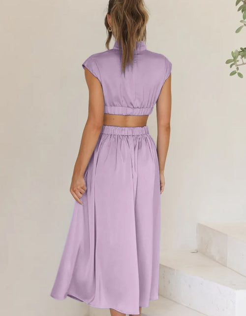 Load image into Gallery viewer, Cutout Mock Neck Sleeveless Ruched Dress
