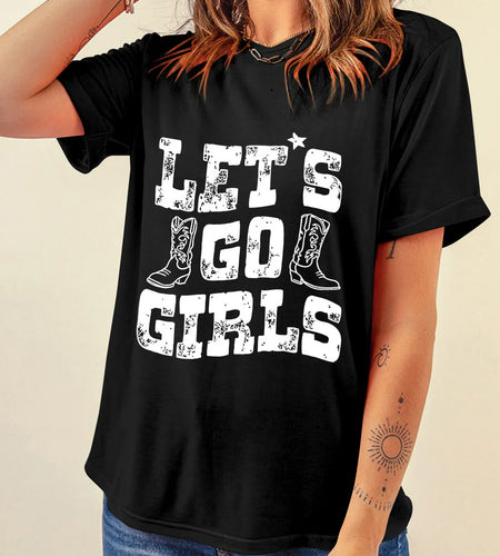 Letter Graphic Round Neck Short Sleeve T-Shirt