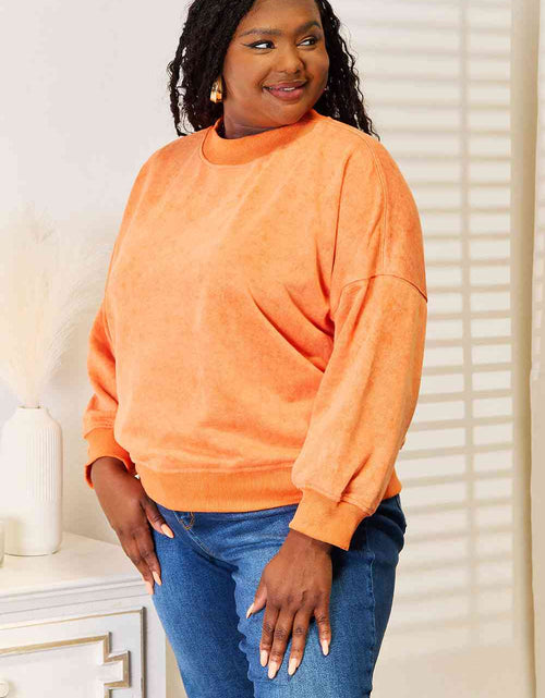 Load image into Gallery viewer, Basic Bae Round Neck Dropped Shoulder Sweatshirt
