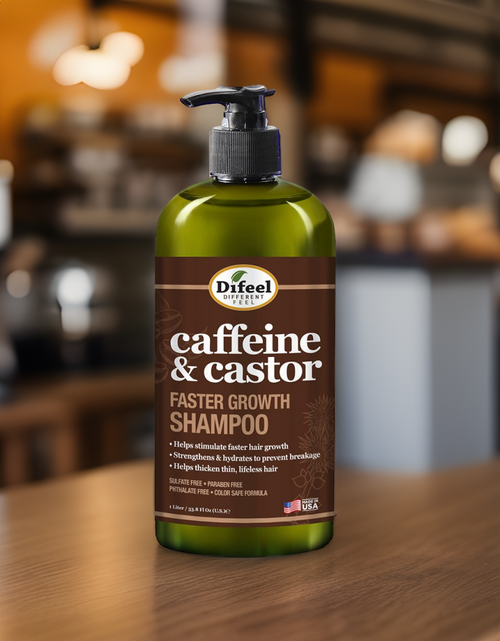 Load image into Gallery viewer, Difeel Caffeine &amp; Castor Shampoo for Faster Hair Growth 33.8 oz. by difeel - find your natural beauty
