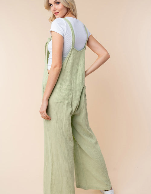 Load image into Gallery viewer, White Birch Texture Sleeveless Wide Leg Jumpsuit
