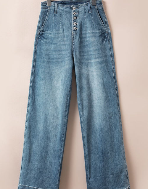 Load image into Gallery viewer, Button Fly High Waist Jeans
