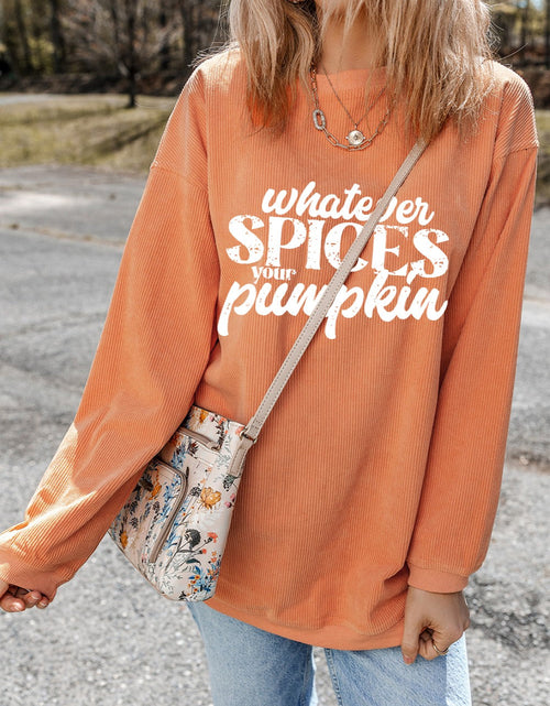 Load image into Gallery viewer, Letter Graphic Round Neck Long Sleeve Oversize Sweatshirt

