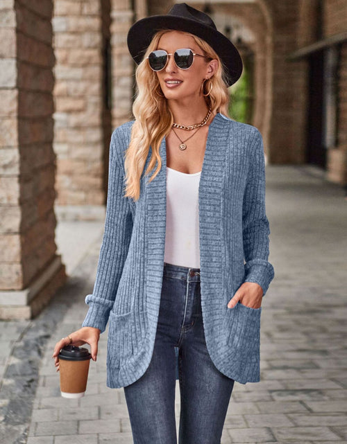 Load image into Gallery viewer, Open Front Cardigan with Pockets
