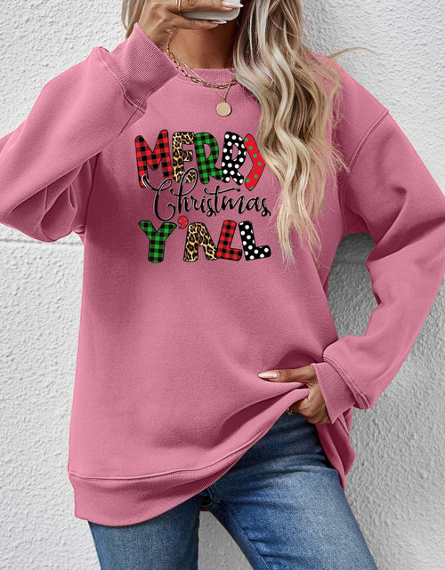 Load image into Gallery viewer, Letter Graphic Round Neck Long Sleeve Sweatshirt
