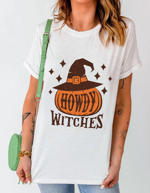 Load image into Gallery viewer, HOWDY WITCHES Round Neck Short Sleeve T-Shirt
