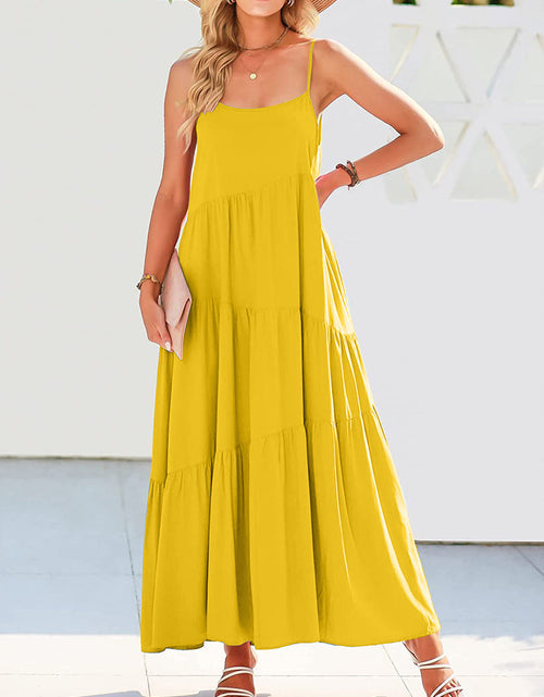 Load image into Gallery viewer, Full Size Ruched Tiered Spaghetti Strap Dress
