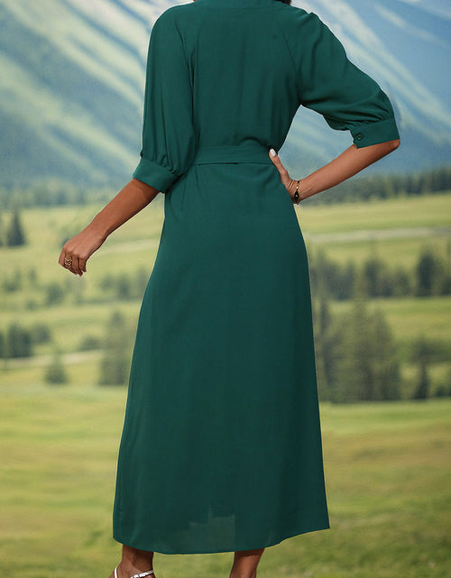 Load image into Gallery viewer, Perfee Button Up Half Sleeve Dress
